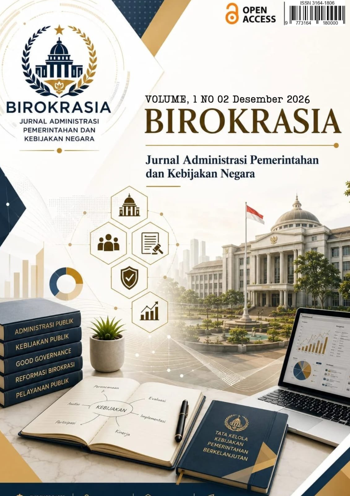 					View Vol. 1 No. 02 (2026): BIROKRASIA: Jurnal Administrasi Pemerintahan dan Kebijakan Negara
				